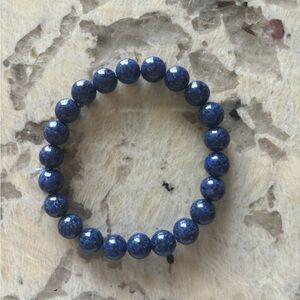 Lapis Lazuli Blue Beaded Bracelet 8mm